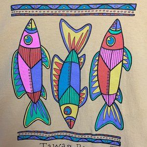 Vintage Islander yellow t-shirt top cotton Tawas Bay unisex size L